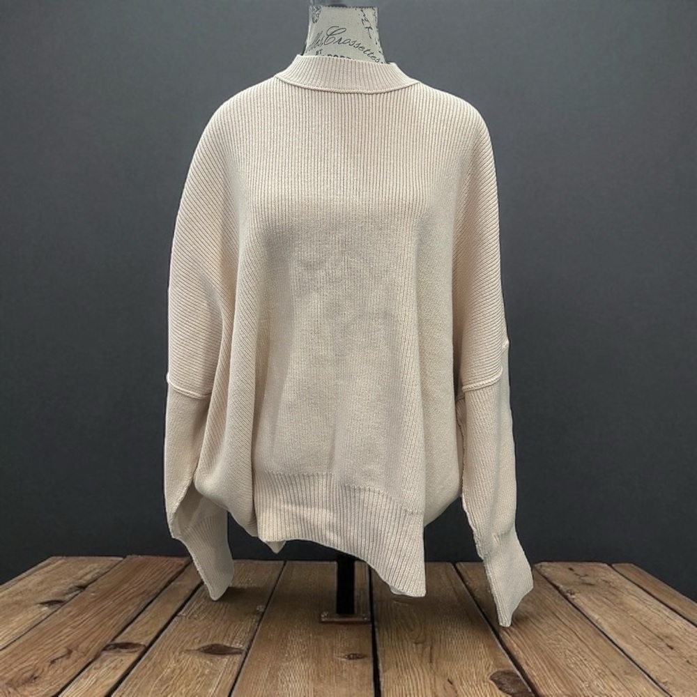 Free People Easy Street Tunic Cream Sweater - Picture 2 of 10